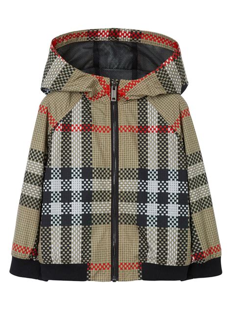 Burberry Kids Checked Hooded Cape 